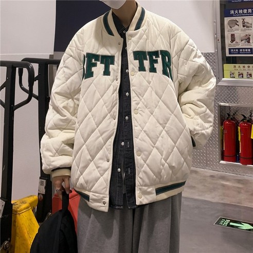 DFMEI 마름모 코튼 패딩 자켓 남자 겨울 새로운 패션 브랜드 느슨한 두꺼운 면화 패딩 옷 커플 야구 코트 코튼 패딩 자켓