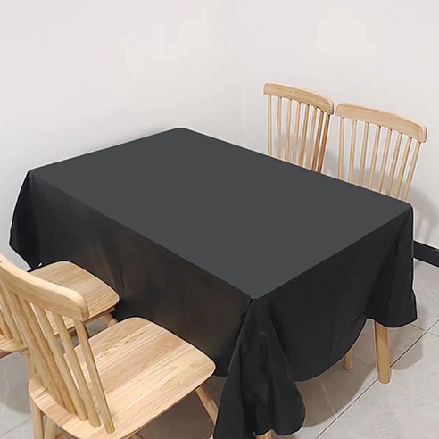 상상크루 무지 파티 테이블보, 블랙, 2개, 137 x 183cm