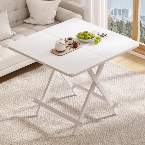 OYEAH 심플 스퀘어 접이식 테이블 다용도 가정용 식탁 화이트