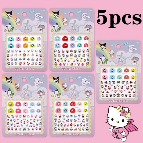산리오 네일 스티커 5P, 1개, 키티