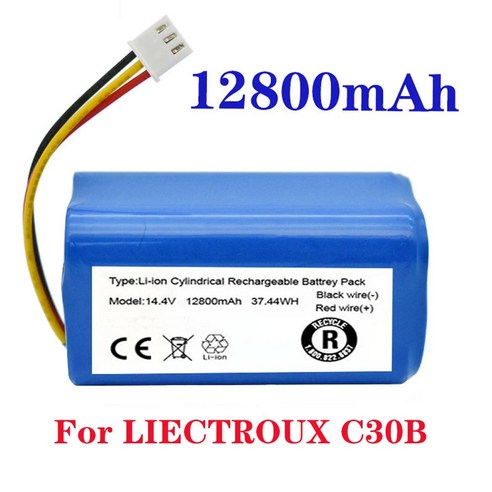 LIECTROUX 로봇 진공 청소기용 고용량 배터리 리튬 전지 C30B 용 12800MAH, 2)9800mAh