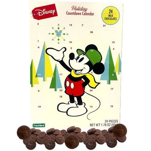 Disney Mickey Mouse and Friends Candy Milk 초콜릿 Filled 2023 크리스마스 어드벤트 캘린더 카운트다운 세트 of 3 2024, 3개, 50g