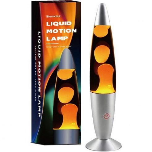 Stemclas 라바 램프 스템클라스 리퀴드 모션 편안 빛 집 방 사무실 파티 장식 휴일, Yellow, Wax In Water