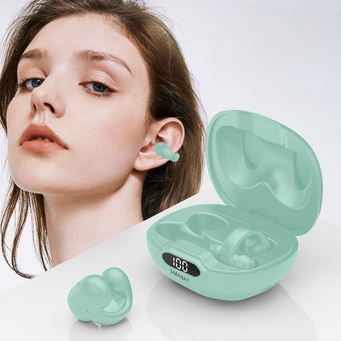 SMABAT 블루투스 무선 이어폰 귀걸이형 오픈형 블루투스 이어폰, 그린