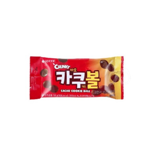 롯데 크런키 카쿠볼 초콜릿, 58g, 12개