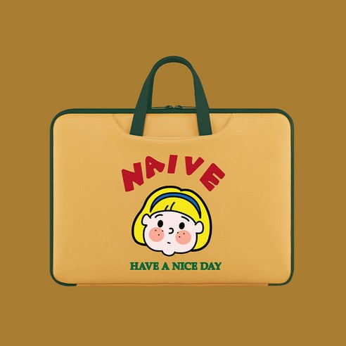 [토트백] 캐릭터 예쁜 9.7/10.5/10.9/인치 파우치 학생용 화웨이 M6 일반 적용, 옐로우걸[플랫백], 옵션1