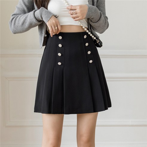 DFMEI.짧은 치마.Short skirt가을 플리츠 스커트 자녀 스커트 속바지