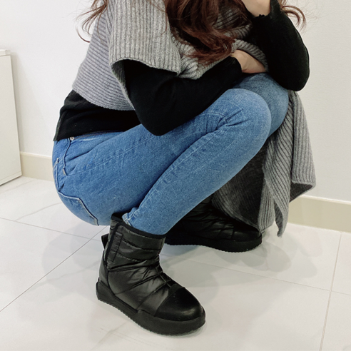 슈벅 여성 통굽 패딩부츠 겨울부츠 털부츠 방한화 3cm