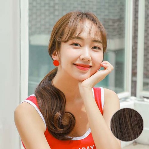 가발매니아 플리츠 31cm리얼포니(제디원사) 포니테일가발 묶음머리가발 올림머리가발, 모카브라운
