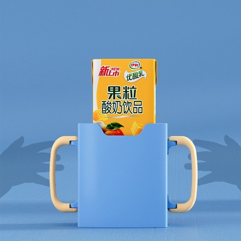 팔공생 양쪽손잡이 팩우유 컵홀더 HL38_117, 2개, 블루