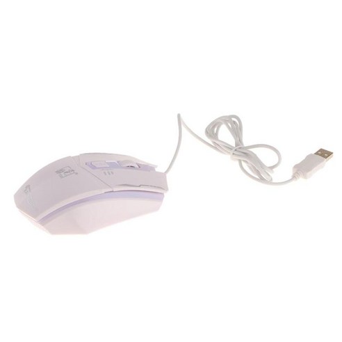 3 속도 dpi 조정 가능한 광 마우스 usb 유선 게이밍 마우스 pc에 대 한, 화이트, 70x126x33mm, 플라스틱