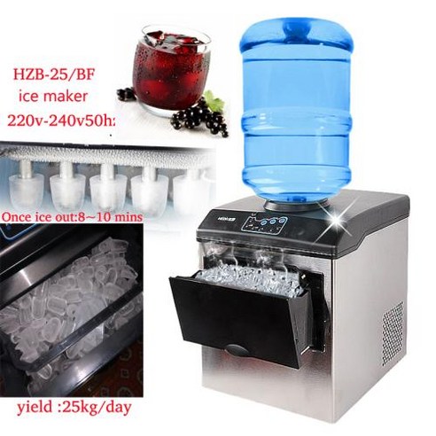아이스 메이커 제빙기 카페 미니 얼음 220-240V L/M/S 크기 전기 25kg/일용 조리대 자동 큐브 제조기, 220v_AU, 5) 220v AU