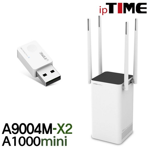 ipTIME 유무선공유기, A9004M-X2 + A1000MINI (무선랜카드 패키지)