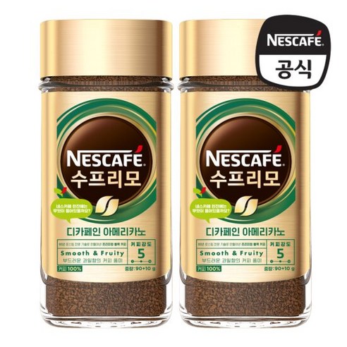 네스카페 수프리모 디카페인 아메리카노 90+10G x 2병, 단품, 단품 네스카페디카페인 네스카페 수프리모 디카페인 아메리카노 90+10G x 2병, 단품, 단품 네스카페디카페인