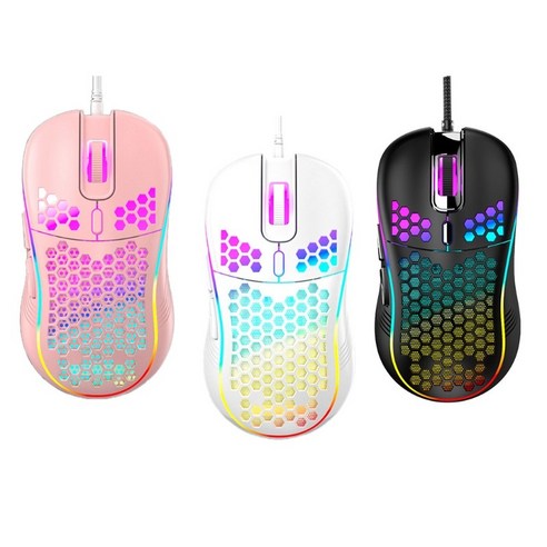USB 유선 RGB 게임용 마우스 DPI 디밍이 가능한 게임용 마우스, 화이트