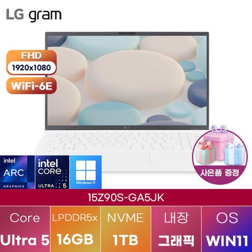 LG 그램15 15Z90S-GA5JK 윈도우11 신제품 대학생 인강용 업무용 사무용 포토샵 영상편집 고성능 가성비 노트북, WIN11 Home, 16GB, 2TB, 에센스 화이트