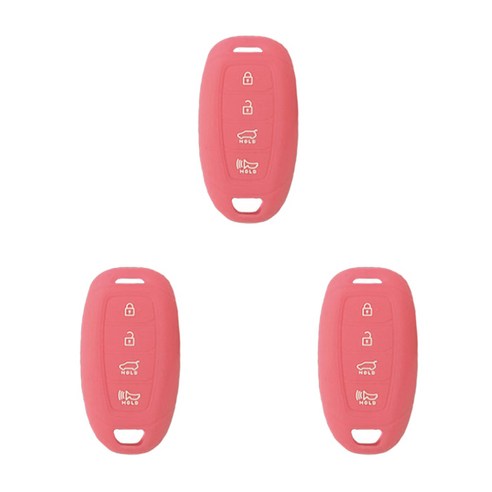 뽀마 실리콘 케이스, 핑크3p, B05 4버튼 싼타페TM2018