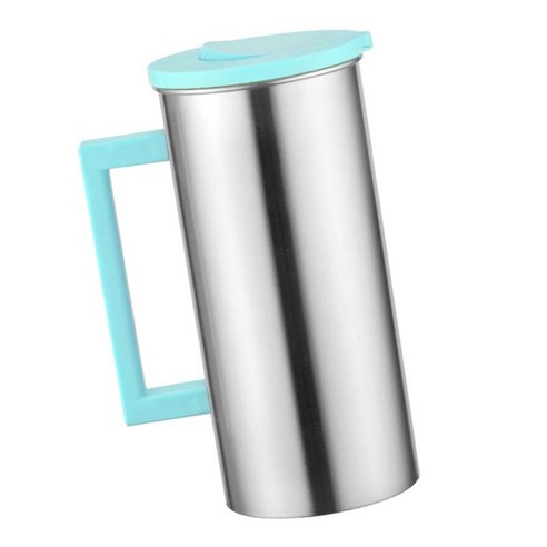 1.8L 스테인리스 물 주전자 주스 물 투수 테이블 장식, 녹색, 10.5x22cm, 스테인레스 스틸