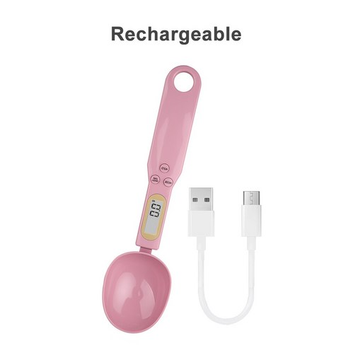 [ZL] 500g 디지털 측정 숟가락 LCD 디스플레이 주방 전자 음식 밀가루 규모 도구 0.1g/0.01oz 우유 커피 차에 대 한 정확한, Pink(USB), 러시아