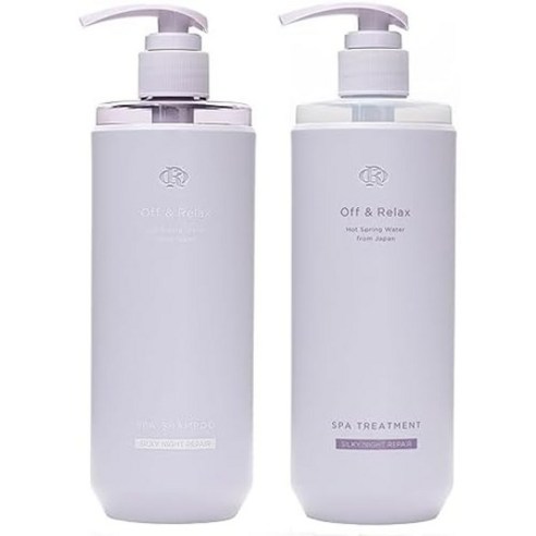 일본직발송 6. OFF RELAX OR 스파 샴푸 헤어 트리트먼트 세트 실키 나이트 리페어 각 460ML 바이올렛 사, 1. 병 본체 세트, 1. 병 본체 세트, 1개