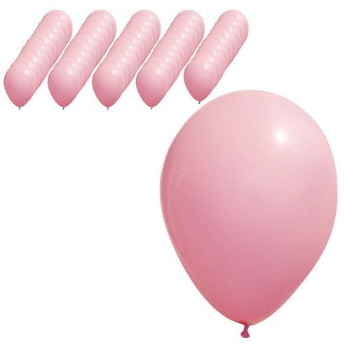 파티팡 라운드 풍선 30cm, 핑크, 50개입