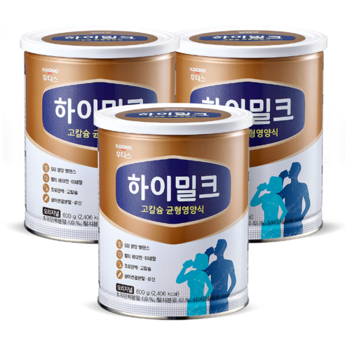 일동후디스 하이밀크 고칼슘 균형영양식 1캔 (600g) X 3개 성인이유식, 600g