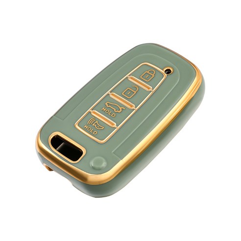 OFFCURVE TPU 현대기아호환 엣지라인 자동차 4버튼 NF 트랜스폼 아반떼 HD 풀커버 스마트키 적용 키케이스 단품 다양한 컬러, 그린 골드
