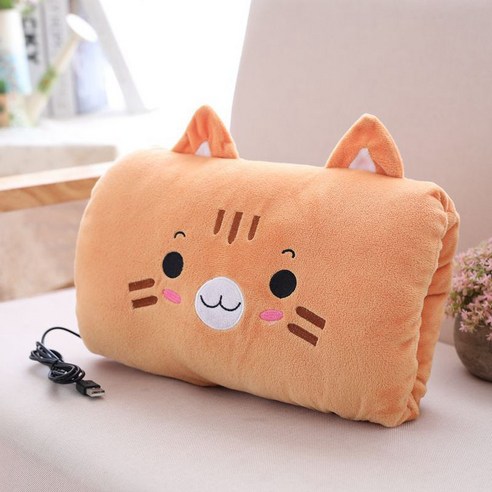 [FNJ] Usb 전기 난방 손 따뜻하게 만화 손 따뜻하게 패드 소녀 따뜻한 아기 플러시 베개 따뜻한 손 베개 침실 베개 인형 인형, 하나, 멀티