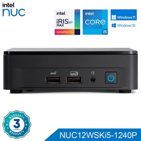 인텔 NUC12WSKi5/WSKi7 Core i5-1240P/Corei7-1260P 최대 4.4GHz/4.7GHz 사무용 PC 게임용 PC 미니 콘솔, 공기계, NUC12WSKi5