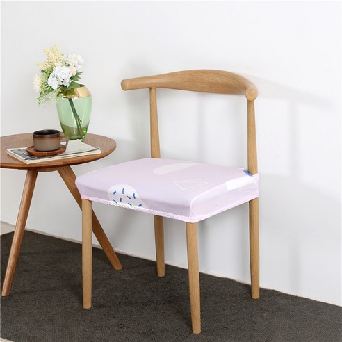 날염 우유 실 탄력 소뿔 의자 식사 의자 커버 호텔 가정용 의자 커버 등받이 방석 커버, 색상 형상