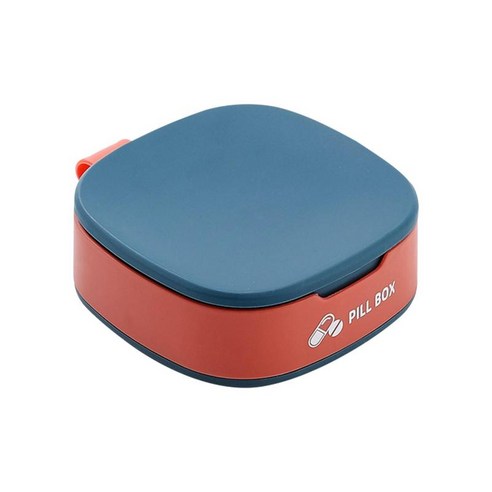보관용 휴대용 알약 상자 햇빛 방지 깨끗한 소형, 빨강 파랑, 7.7x7.7x2.9cm, 실리콘 PP
