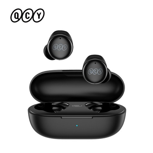 QCY T17 무선 이어폰 블루투스 이어폰 Bluetooth5.1 이어폰, 검은색