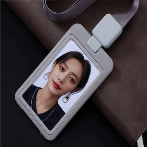스타트오버 사원증 릴홀더 명찰 목걸이줄, 2개, 그레이