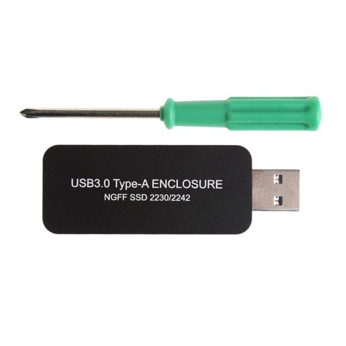 USB 3.0 ~ 2230/2242 NGFF M.2 B 키 SSD 외부 인클로저 케이스 커버 블랙, 설명, 알루미늄 합금