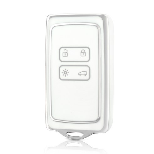 OFFCURVE TPU 르노삼성 엣지라인 자동차 4버튼 샤인 XM3 SM6 QM6 풀커버 스마트키 적용 키케이스 단품 다양한 컬러, 화이트 실버