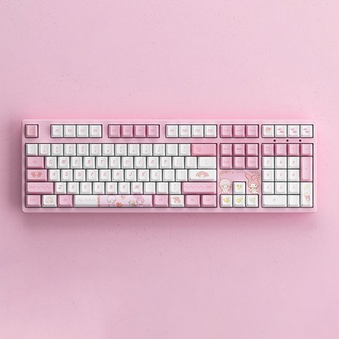 AKKO 산리오 마이멜로디 PBT 염료승화 기계식 키보드, CS 사쿠라축, 108키, 일반형
