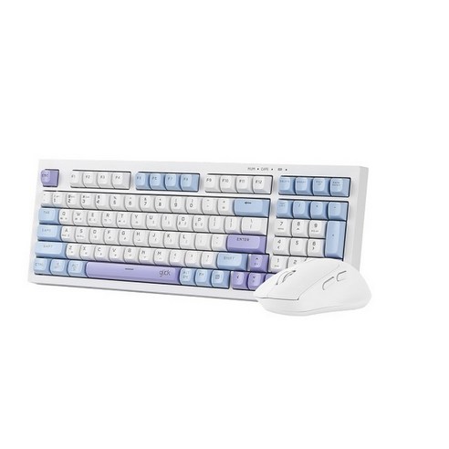 지클릭커 오피스프로 WMK50 사일런스 M 98 무선 키보드 마우스 세트, 일반형, Sky city