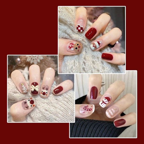Fanood 크리스마스 네일 네일팁 3종타입으로 겨울을 빛내다