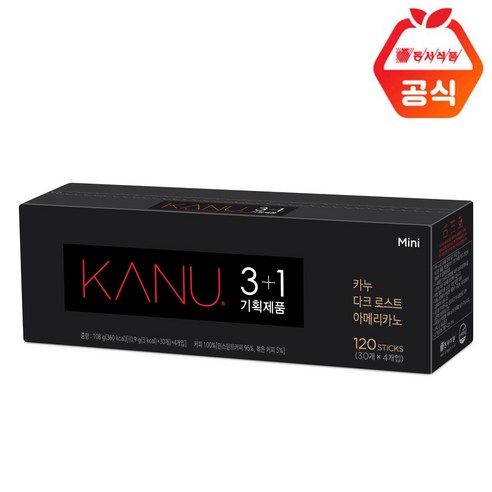 카누 다크 미니 30T (3+1) 총 120T, 1박스, 120개, 108g