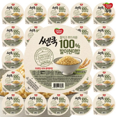 쎈쿡 100% 발아현미밥, 195g, 30개