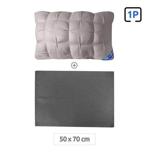 FASEN 베개 이탈리아 7성급 호텔 베개 OEKO-TEX 알러지/진드기방지 항균인증 50x70/40x60 cm 수면 배게 배개 베게 베개솜 배게솜 덤으로 베개커버 1/2개 증정, 연회색, 1개