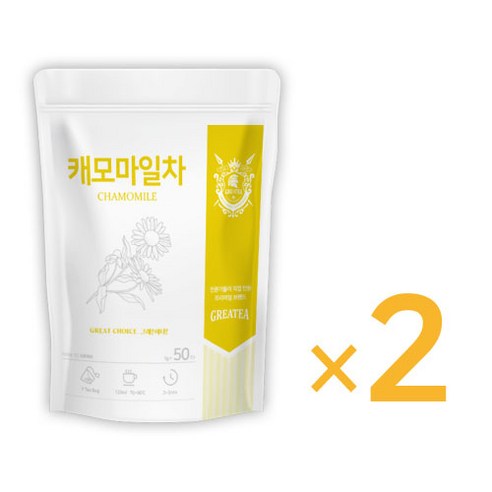 Greatea 그래이티 캐모마일 카모마일 차 50티백, 2개, 50개입, 1g