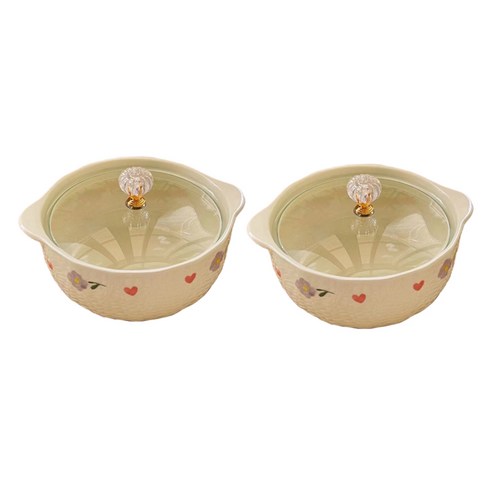 BLOWFISHFUGU 등나무 꽃띠 라면 그릇 냉면그릇 예쁜 라면그릇 스프볼 15.5CM, 2개, 살구빛