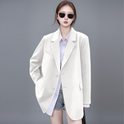 무드걸 오버핏 블레이저 여성용 투버튼 자켓