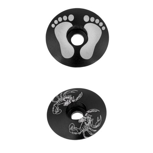 2x 범용 MTB 산악 자전거 자전거 스템 헤드셋 탑 캡 커버 부품, 블랙, 알루미늄 합금
