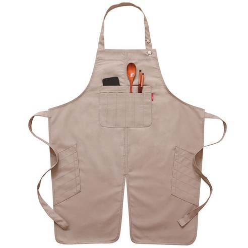 앞치마 남자 작업복 이발사 우유 다방 식당 종업원 여자 앞치마, 살구색, 성인 75cm