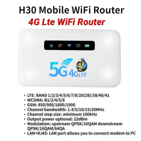 4G LTE 라우터 무선 와이파이 휴대용 모뎀 미니 야외 핫스팟 포켓 Mifi 150mbps Sim 카드 슬롯 리피터 3000mah 동글, [04] H30 2600mAh 4G, 04 H30 2600mAh 4G