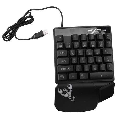 Xzante HXSJ 한 손으로 키보드 백라이트 기계식 35 노트북/데스크탑을 위한 방수 Usb, 검은 색, ABS