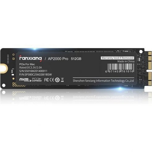 MAC PCIe Gen3 NVMe 내장 솔리드 스테이트 드라이브용 1TB SSD MacBook Air 2017 Pro 2015 iMac 2016 Mac 2013 Mini 201, PCIE 3.0 SSD for MAC_512GB