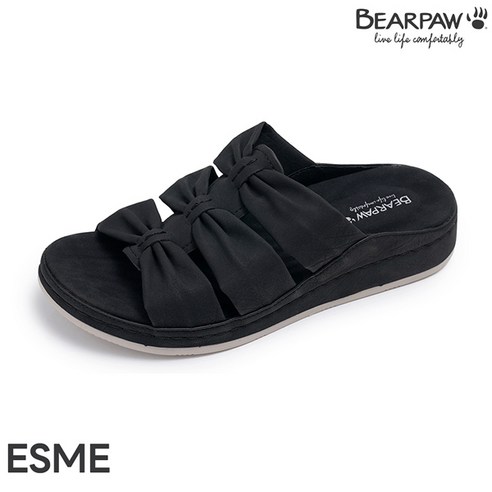 [베어파우] ESME 에즈므 러블리 리본 스트랩 경량 여성 슬리퍼 K2842001QB-W